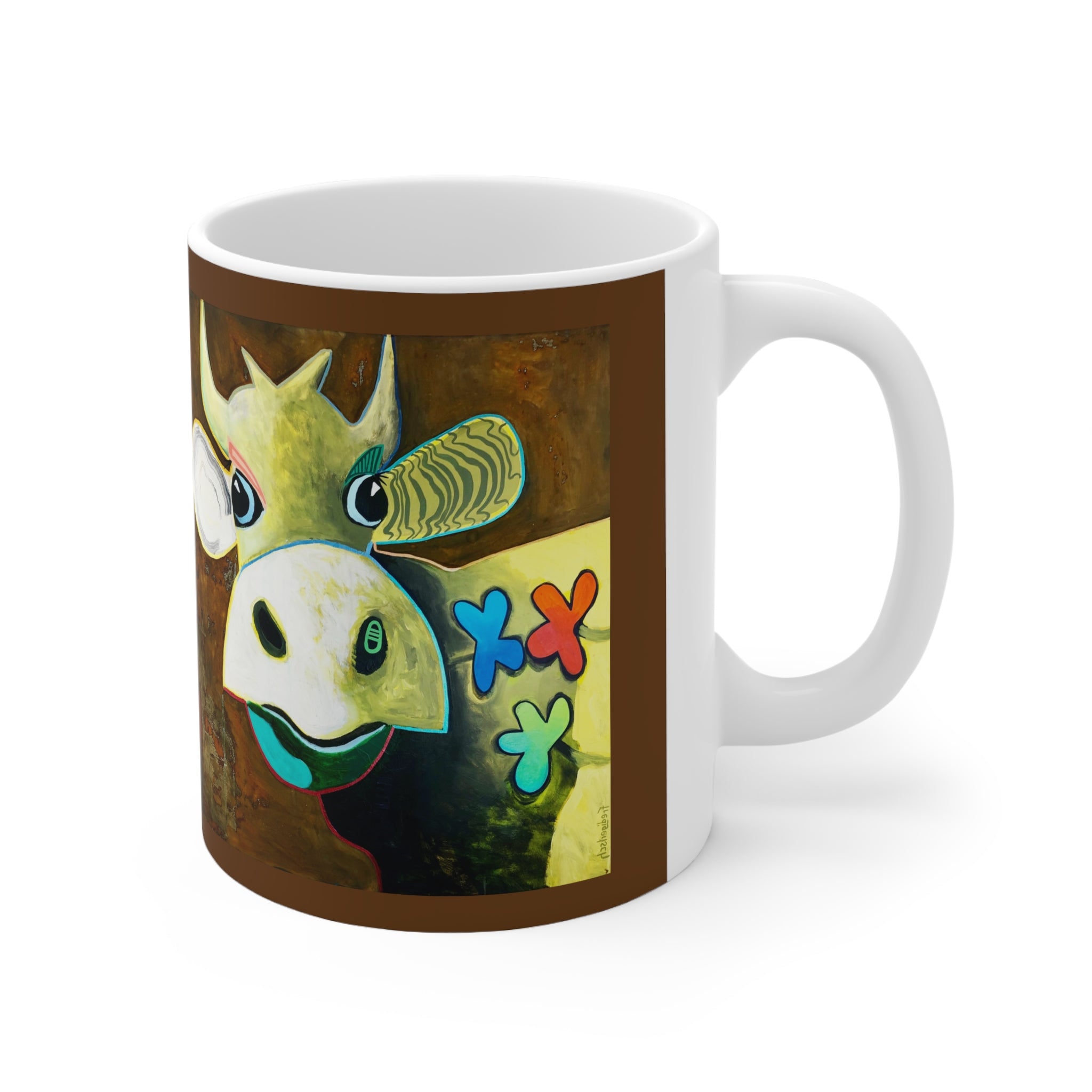 Kuh-Keramiktasse – Bunt & Fröhlich (330 ml)