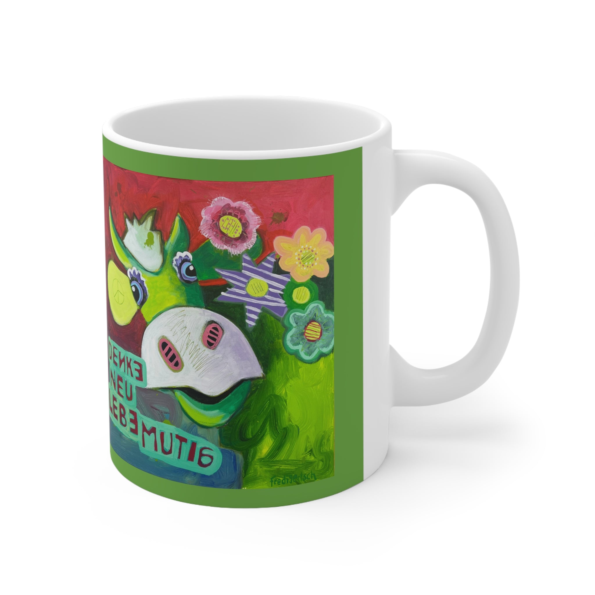 Kuh-Keramiktasse – Bunt & Fröhlich (330 ml)