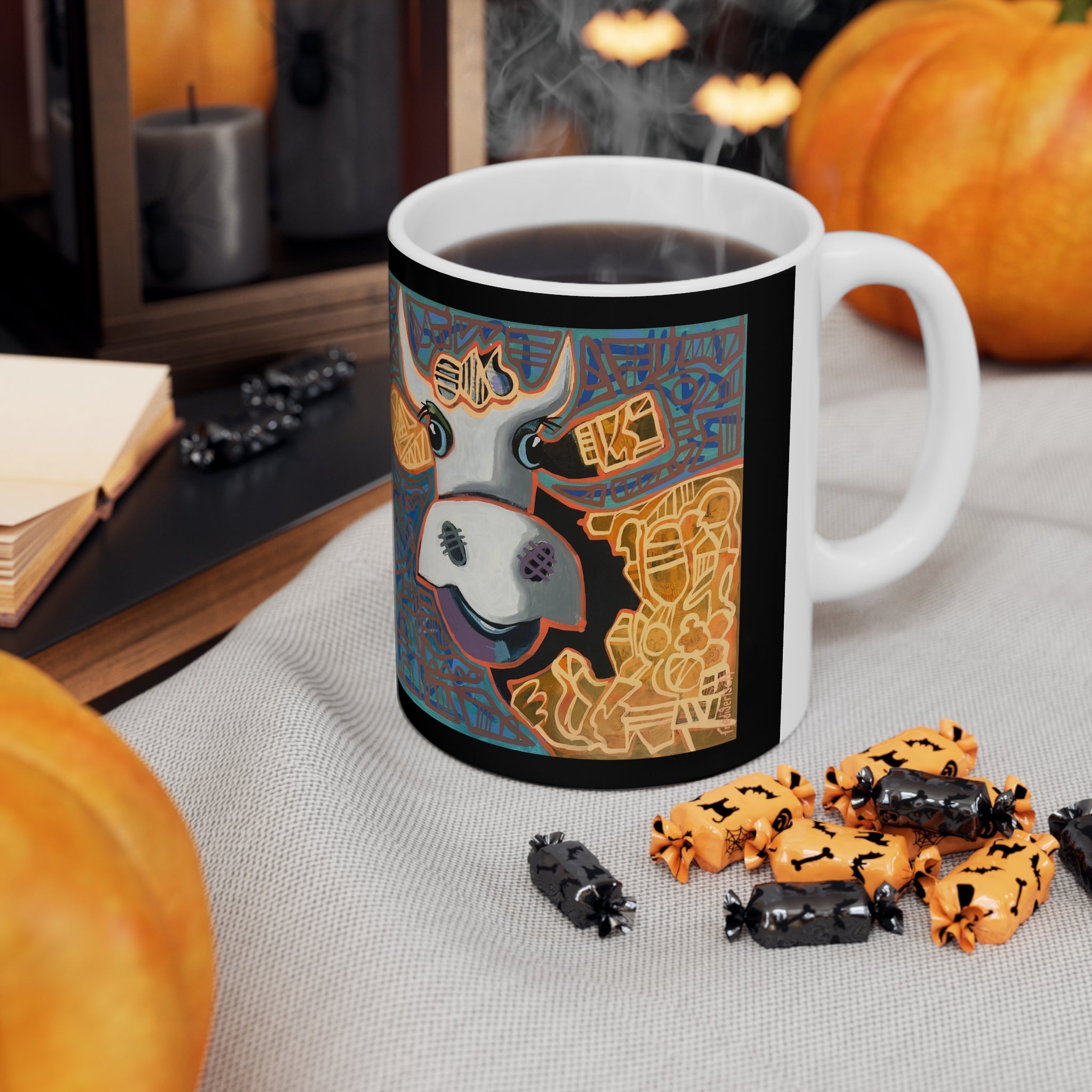 Kuh-Keramiktasse – Bunt & Fröhlich (330 ml)