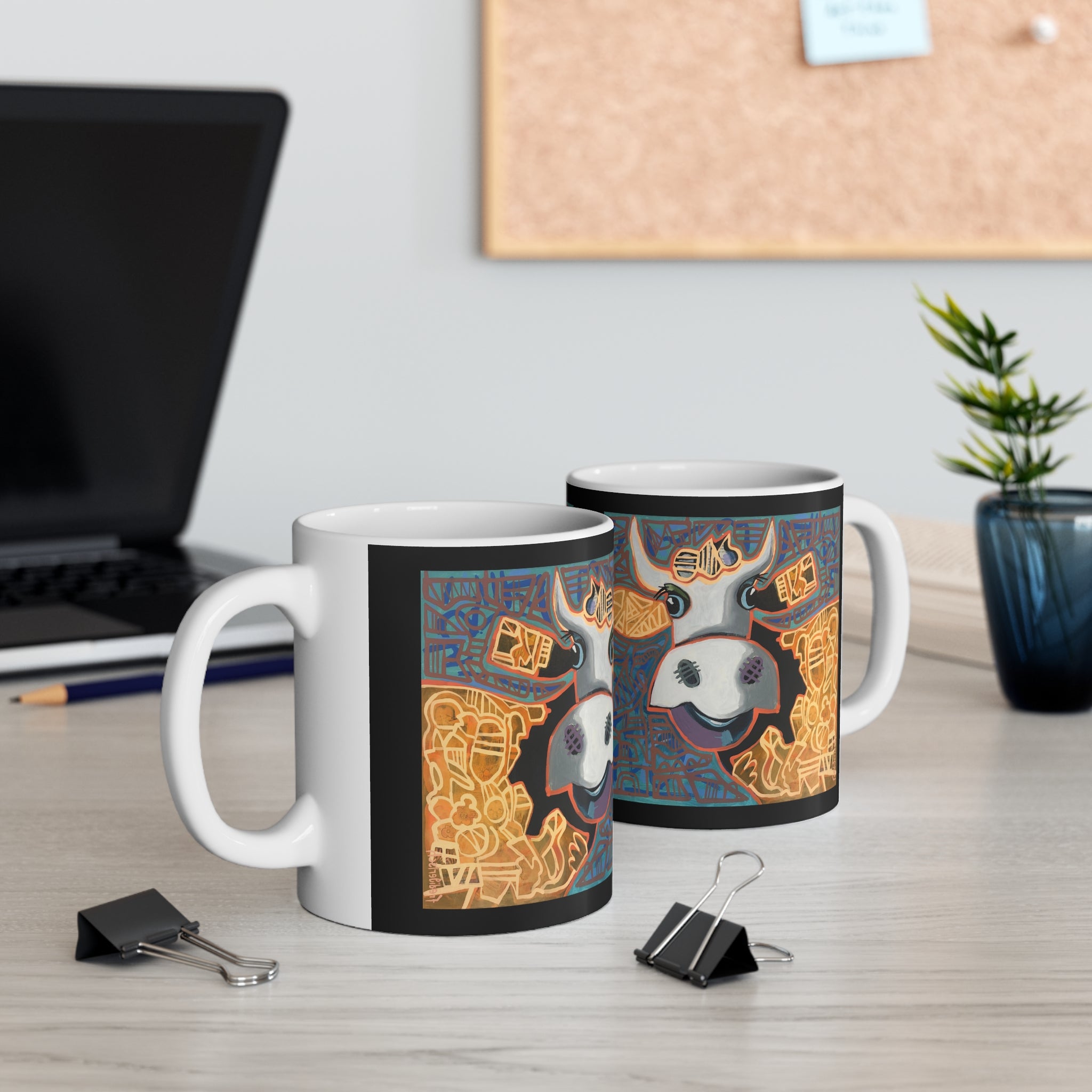 Kuh-Keramiktasse – Bunt & Fröhlich (330 ml)