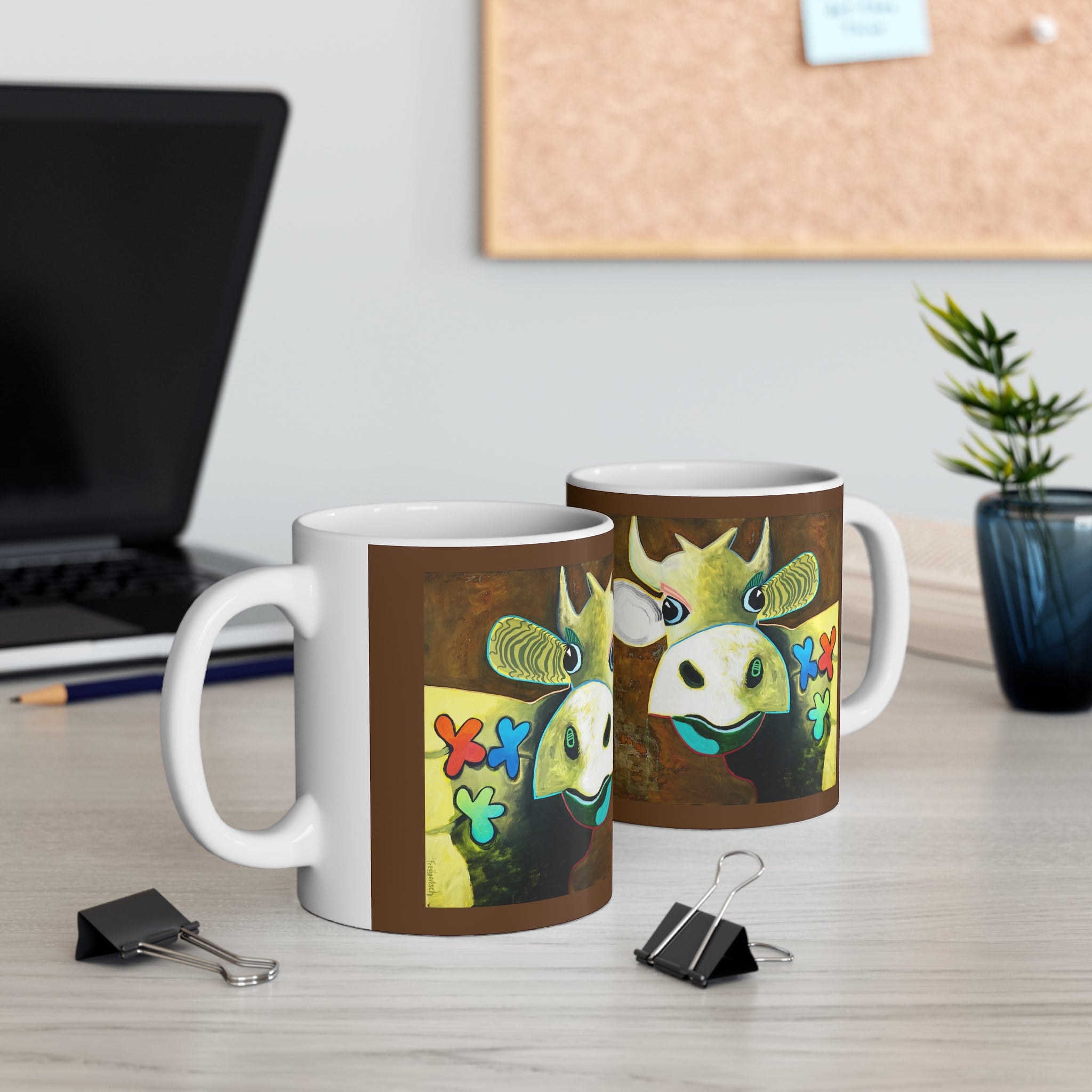 Kuh-Keramiktasse – Bunt & Fröhlich (330 ml)