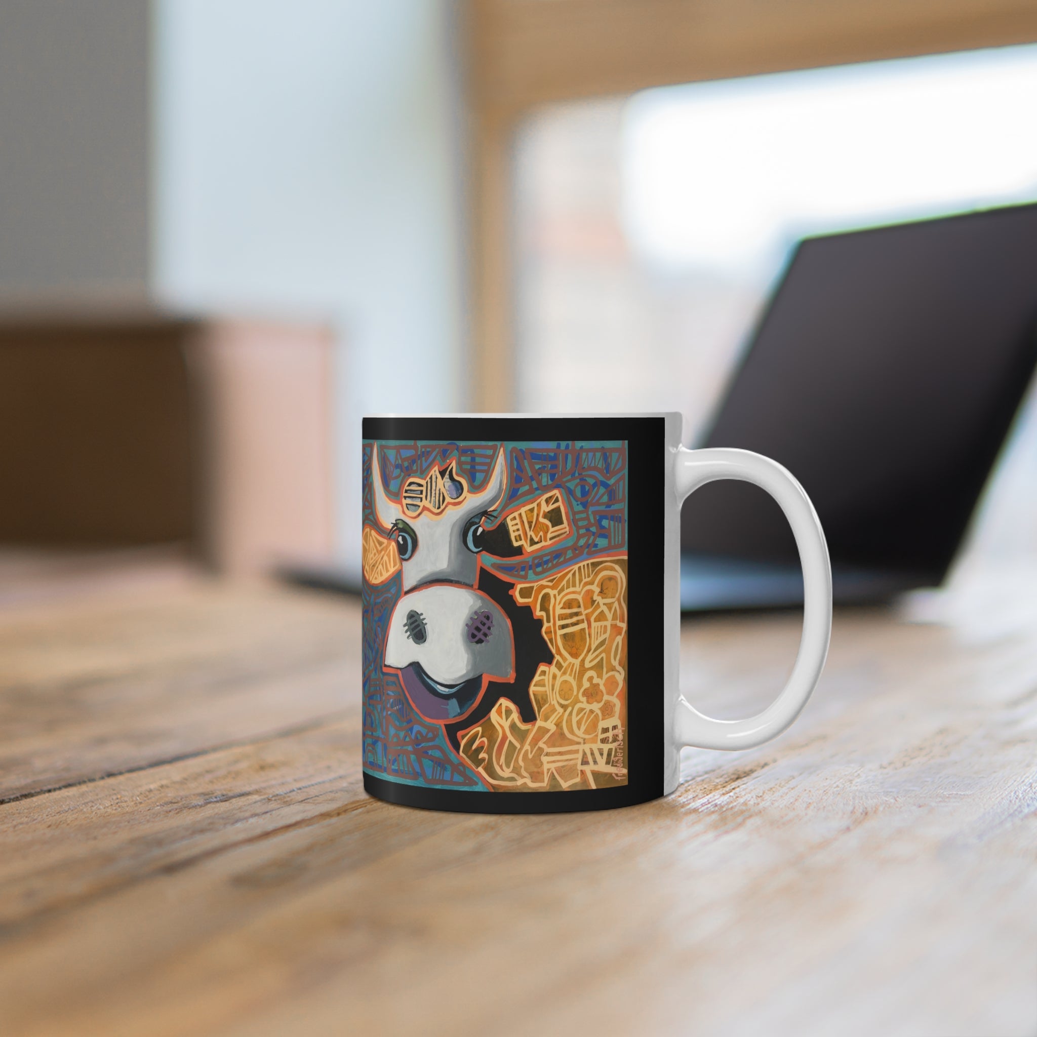 Kuh-Keramiktasse – Bunt & Fröhlich (330 ml)