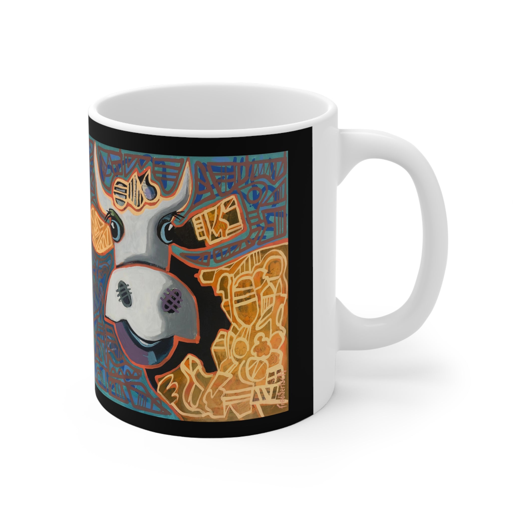 Kuh-Keramiktasse – Bunt & Fröhlich (330 ml)